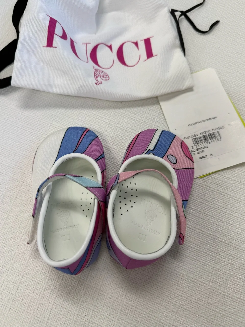 Pucci Pink & Blue Kids Mary Jane Shoes